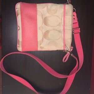 Coral crossbody coach purse